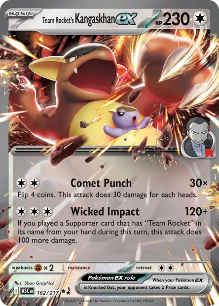 Team Rocket's Kangaskhan ex, Pokémon card ASC 162 — Ascended Heroes set