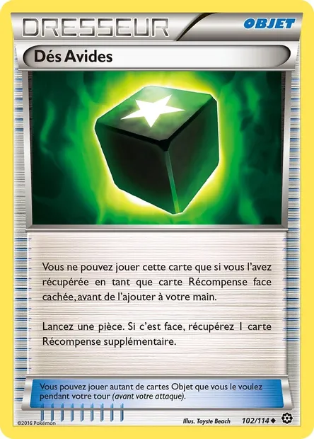 Dés Avides, carte Pokémon STS 102 — extension Offensive Vapeur