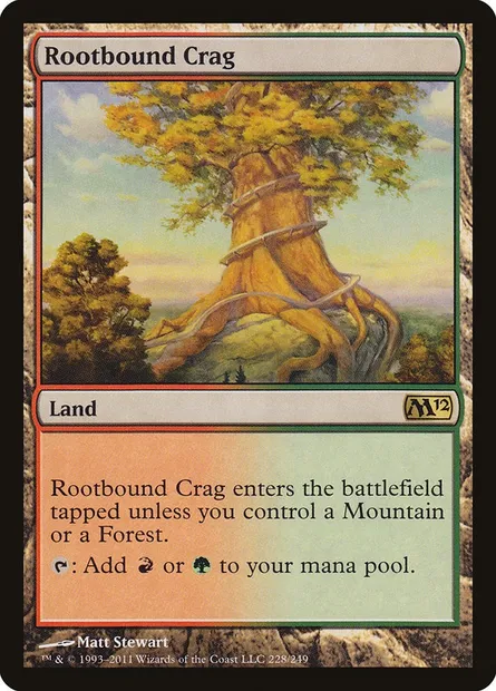 Rootbound Crag, Magic card M12 228 — Magic 2012 set