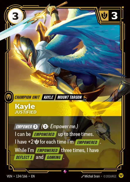 Kayle, Riftbound card VEN 134 — Vendetta set