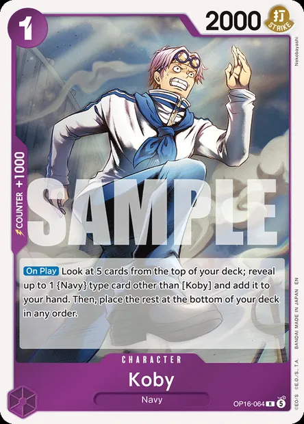 Koby, One Piece card OP16-064 — THE TIME OF BATTLE set