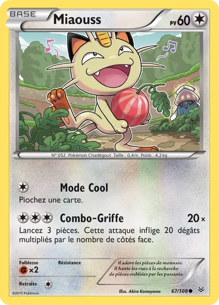 Miaouss, carte Pokémon ROS 67 — extension Ciel Rugissant