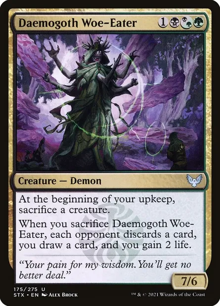 Daemogoth Woe-Eater, Magic card STX 175 — Strixhaven: School of Mages set