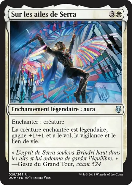 Sur les ailes de Serra, carte Magic DOM 28 — extension Dominaria