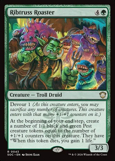 Ribtruss Roaster, Magic card SOC 43 — Secrets of Strixhaven Commander set