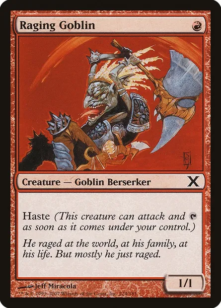 Raging Goblin, Magic card 10E 224 — Tenth Edition set