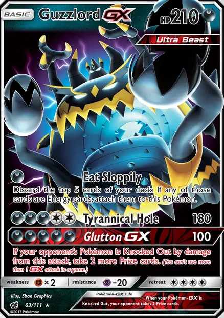 Guzzlord GX, Pokémon card CIN 63 — Crimson Invasion set