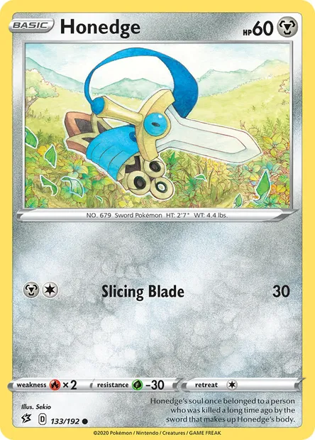 Honedge, Pokémon card RCL 133 — Rebel Clash set
