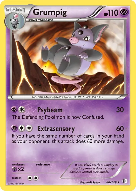 Grumpig, Pokémon card BCR 60 — Boundaries Crossed set