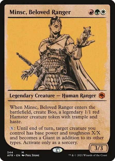Minsc, Beloved Ranger, Magic card AFR 344 — Adventures in the Forgotten Realms set