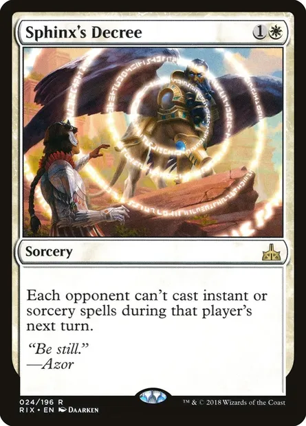 Sphinx's Decree, Magic card RIX 24 — Rivals of Ixalan set