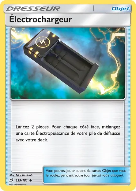 Électrochargeur, carte Pokémon TEU 139 — extension Duo de Choc