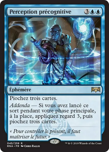 Perception précognitive, carte Magic RNA 45 — extension L'allégeance de Ravnica