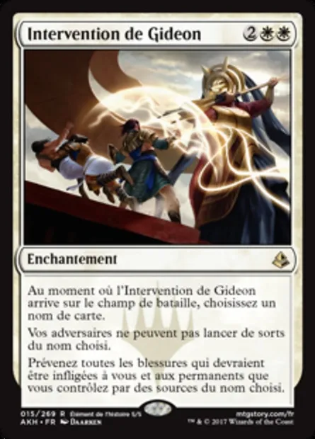 Intervention de Gideon, carte Magic AKH 15 — extension Amonkhet