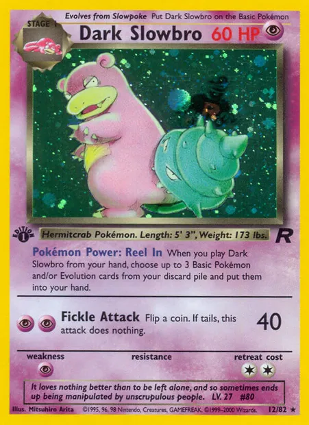 Dark Slowbro, Pokémon card TR 12 — Team Rocket set