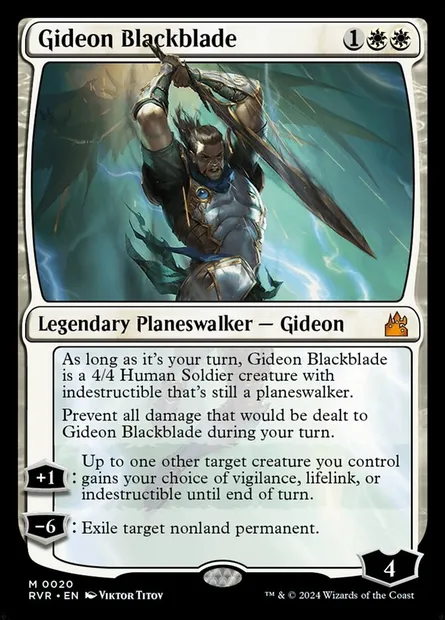 Gideon Blackblade, Magic card RVR 20 — Ravnica Remastered set