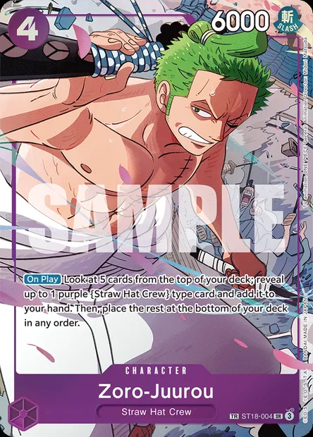 Zoro-Juurou, One Piece card ST18-004 — Purple Monkey.D.Luffy set