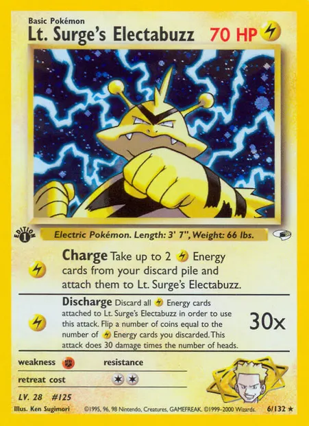 Lt. Surge's Electabuzz, carte Pokémon GH 6 — extension Gym Heroes