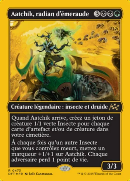 Aatchik, radian d'émeraude, carte Magic DFT 473 — extension Aetherdrift
