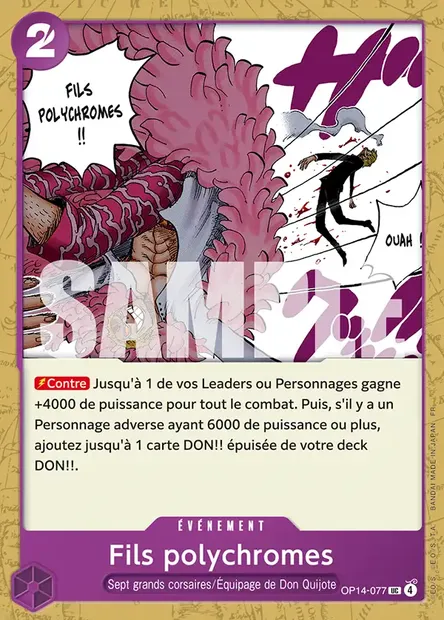 Fils polychromes, carte One Piece OP14-077 — extension LES SEPT DE LA MER D'AZUR