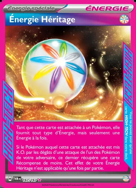 Énergie Héritage, carte Pokémon TWM 167 — extension Mascarade Crépusculaire