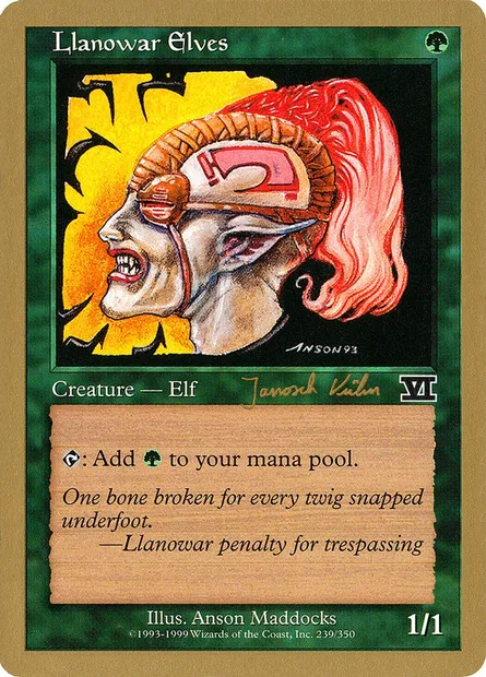 Llanowar Elves, Magic card WC00 jk239 — World Championship Decks 2000 set