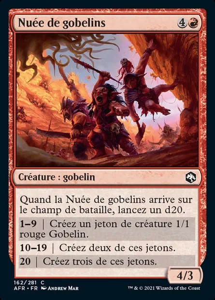 Nuée de gobelins, carte Magic AFR 162 — extension Forgotten Realms: Aventures dans les Royaumes Oubliés