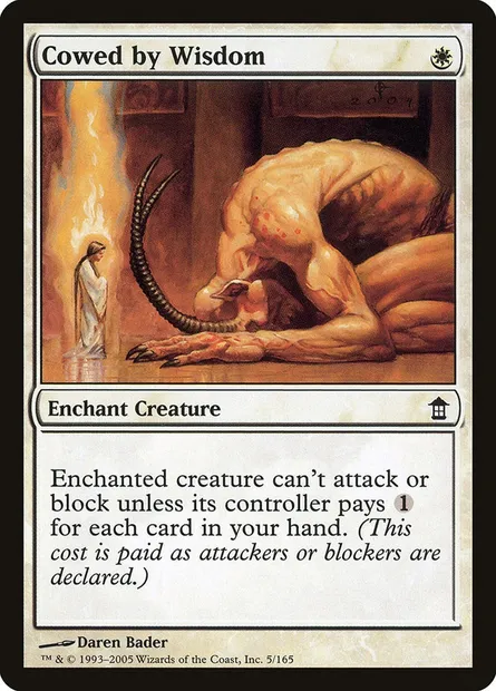Cowed by Wisdom, Magic card SOK 5 — Saviors of Kamigawa set