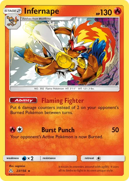 Infernape, Pokémon card UPR 23 — Ultra Prism set