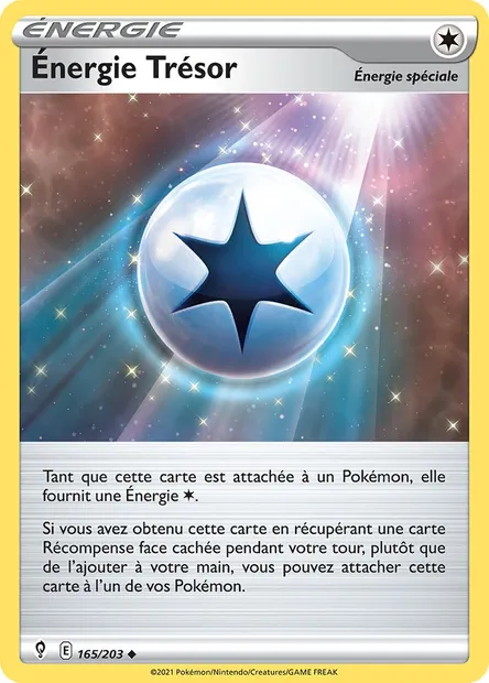 Énergie Trésor, carte Pokémon EVS 165 — extension Évolution Céleste