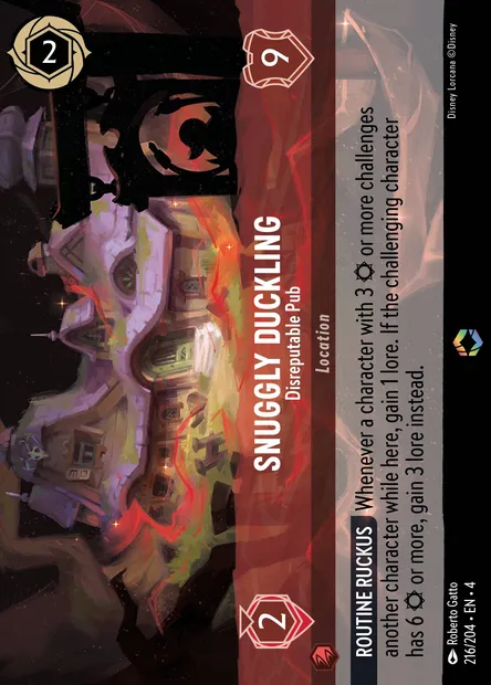 Snuggly Duckling - Disreputable Pub, Disney Lorcana card CH4-216 — Ursula's Return set