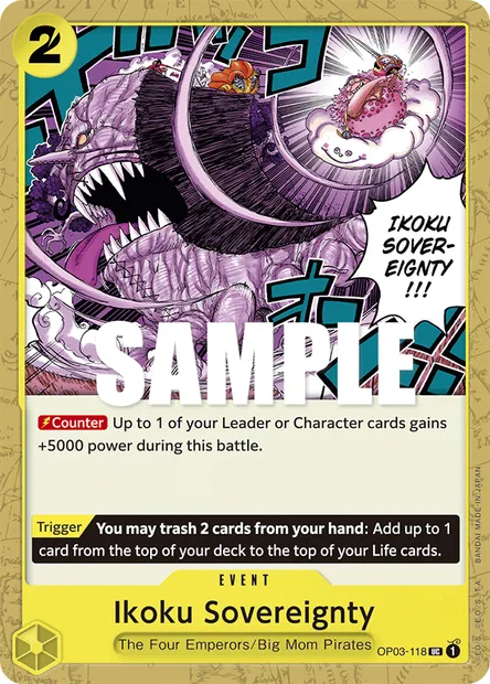 Ikoku Sovereignty, One Piece card OP03-118 — PILLARS OF STRENGTH set
