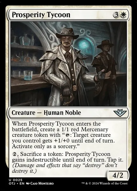 Prosperity Tycoon, Magic card OTJ 25 — Outlaws of Thunder Junction set