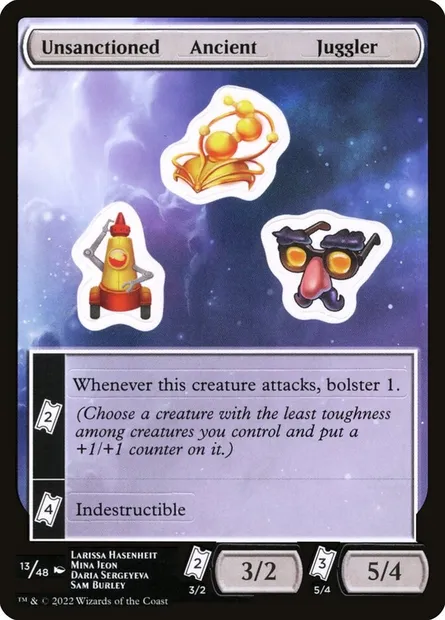 Unsanctioned Ancient Juggler, carte Magic SUNF 13 — extension Unfinity Sticker Sheets