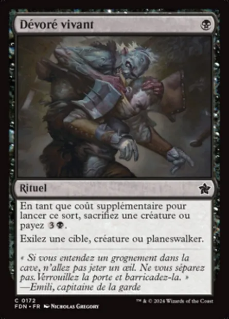 Dévoré vivant, carte Magic FDN 172 — extension Foundations