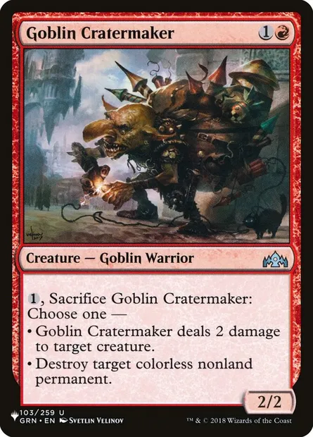 Goblin Cratermaker, Magic card PLST GRN-103 — The List set