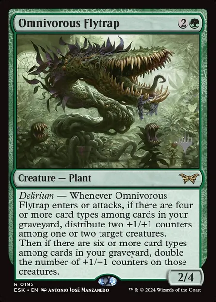 Omnivorous Flytrap, Magic card PDSK 192p — Duskmourn: House of Horror Promos set