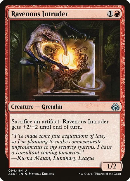Ravenous Intruder, Magic card AER 94 — Aether Revolt set