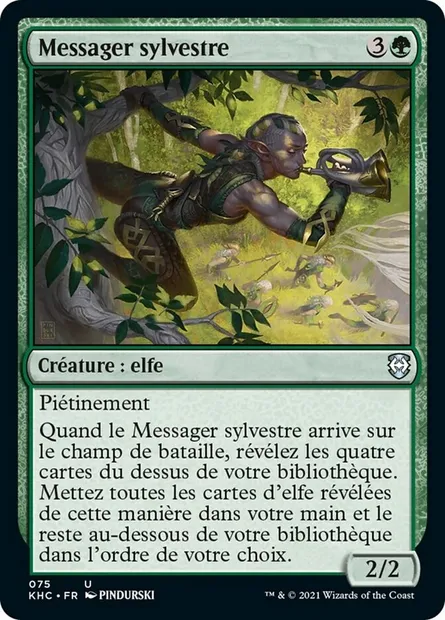 Messager sylvestre, carte Magic KHC 75 — extension Kaldheim Commander