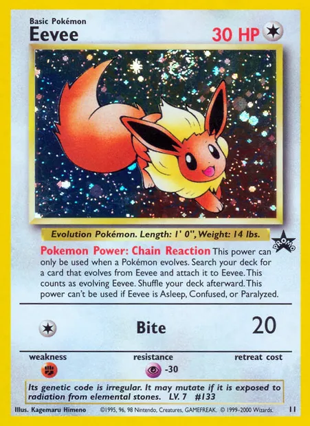 Eevee, Pokémon card WP 11 — Wizards Black Star Promos set