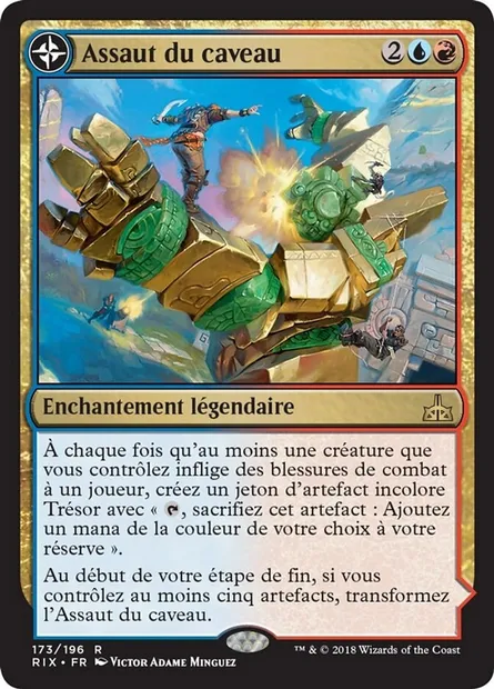Assaut du caveau // Caveau de Catlacan, carte Magic RIX 173 — extension Les combattants d'Ixalan