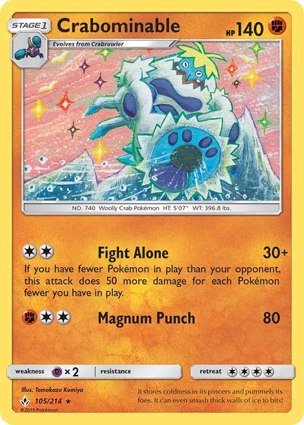 Crabominable, Pokémon card UNB 105 — Unbroken Bonds set