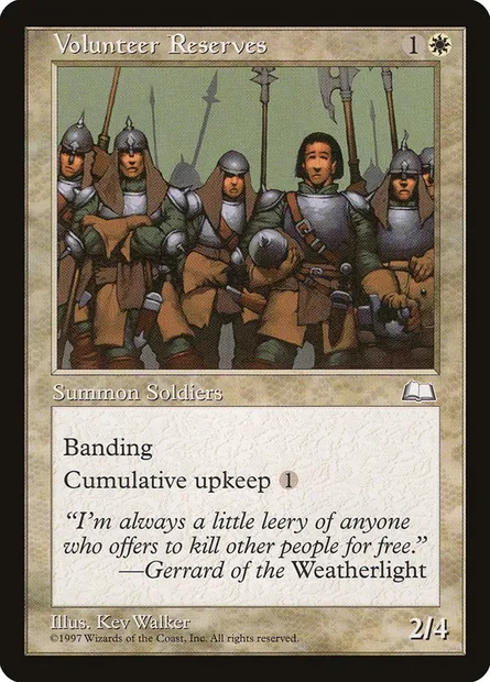 Volunteer Reserves, Magic card WTH 29 — Weatherlight set