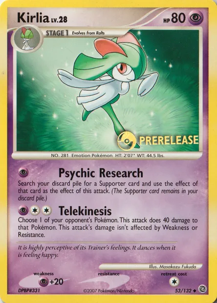 Kirlia, Pokémon card PRE 053-4 — Prerelease Promos set