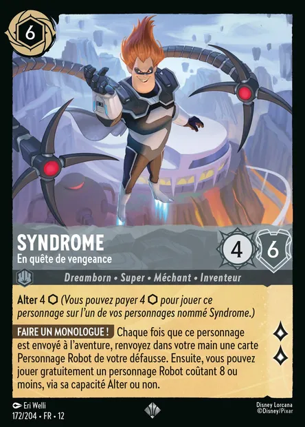 Syndrome - En quête de vengeance, carte Disney Lorcana CH12-172 — extension Contrées Inconnues