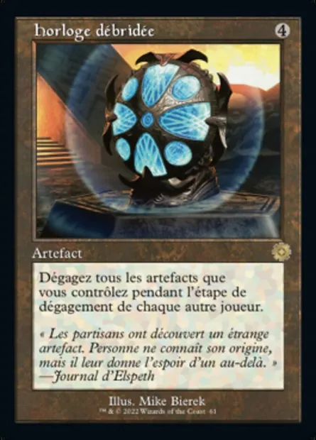 Horloge débridée, carte Magic BRR 61 — extension The Brothers' War Retro Artifacts