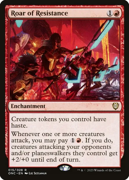 Roar of Resistance, Magic card ONC 15 — Phyrexia: All Will Be One Commander set