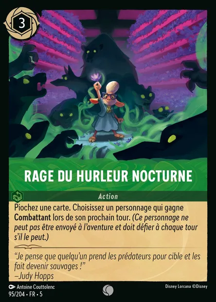 Rage du Hurleur nocturne, carte Disney Lorcana CH5-095 — extension Ciel Scintillant