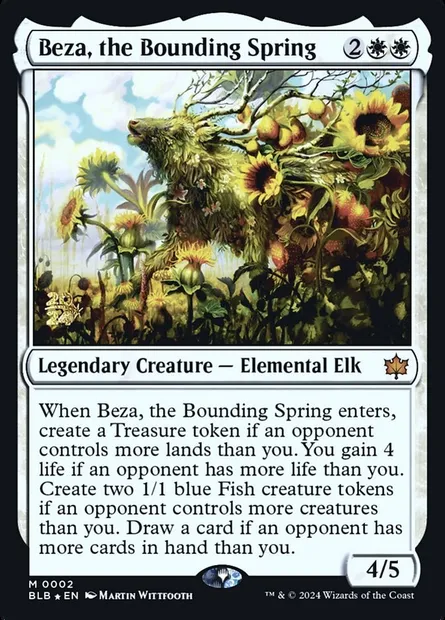 Beza, the Bounding Spring, Magic card PBLB 2s — Bloomburrow Promos set