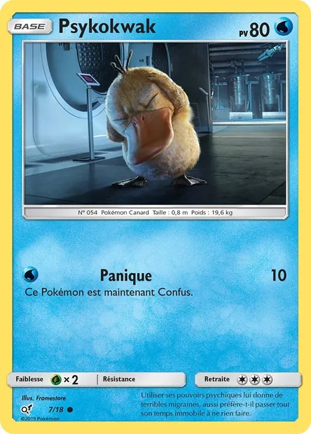 Psykokwak, carte Pokémon DET 7 — extension Détective Pikachu